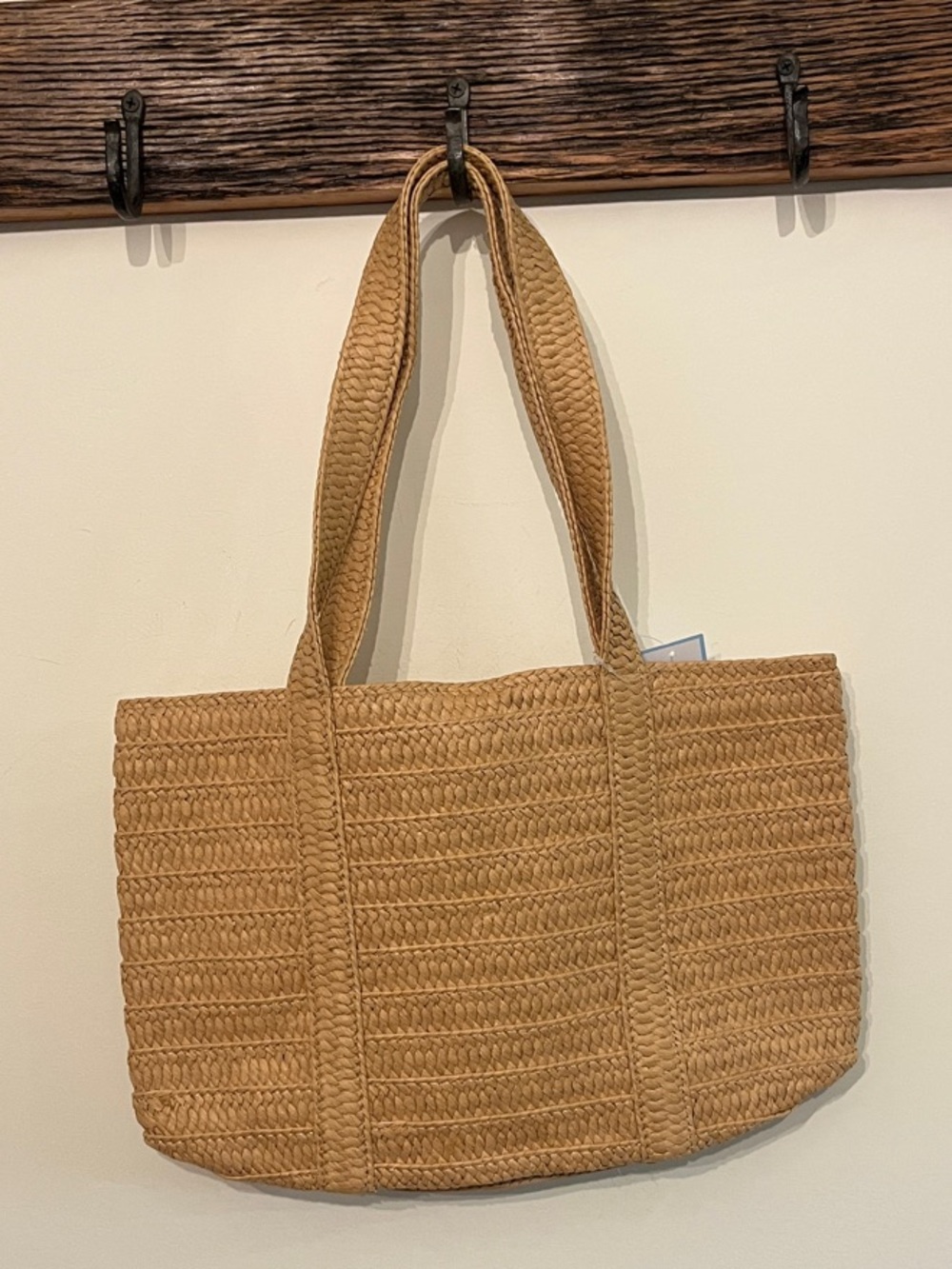 Draper James Tan Braided Tote Bag